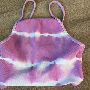 Zara purple and white tie dye tank